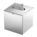 Tissue Box Cover, Gedy 2302-13, Modern Square Polished Chrome Tissue Box Cover